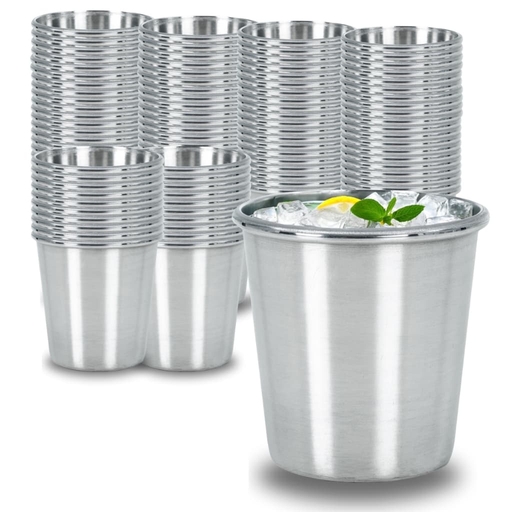 Kit 100 Copos de Alumínio Caneca Para Refeitório Merenda 300 ml