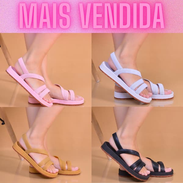 Papete Sandália Feminina Linda Macia e Confortável Formato Anatômico Antiderrapante Várias Cores