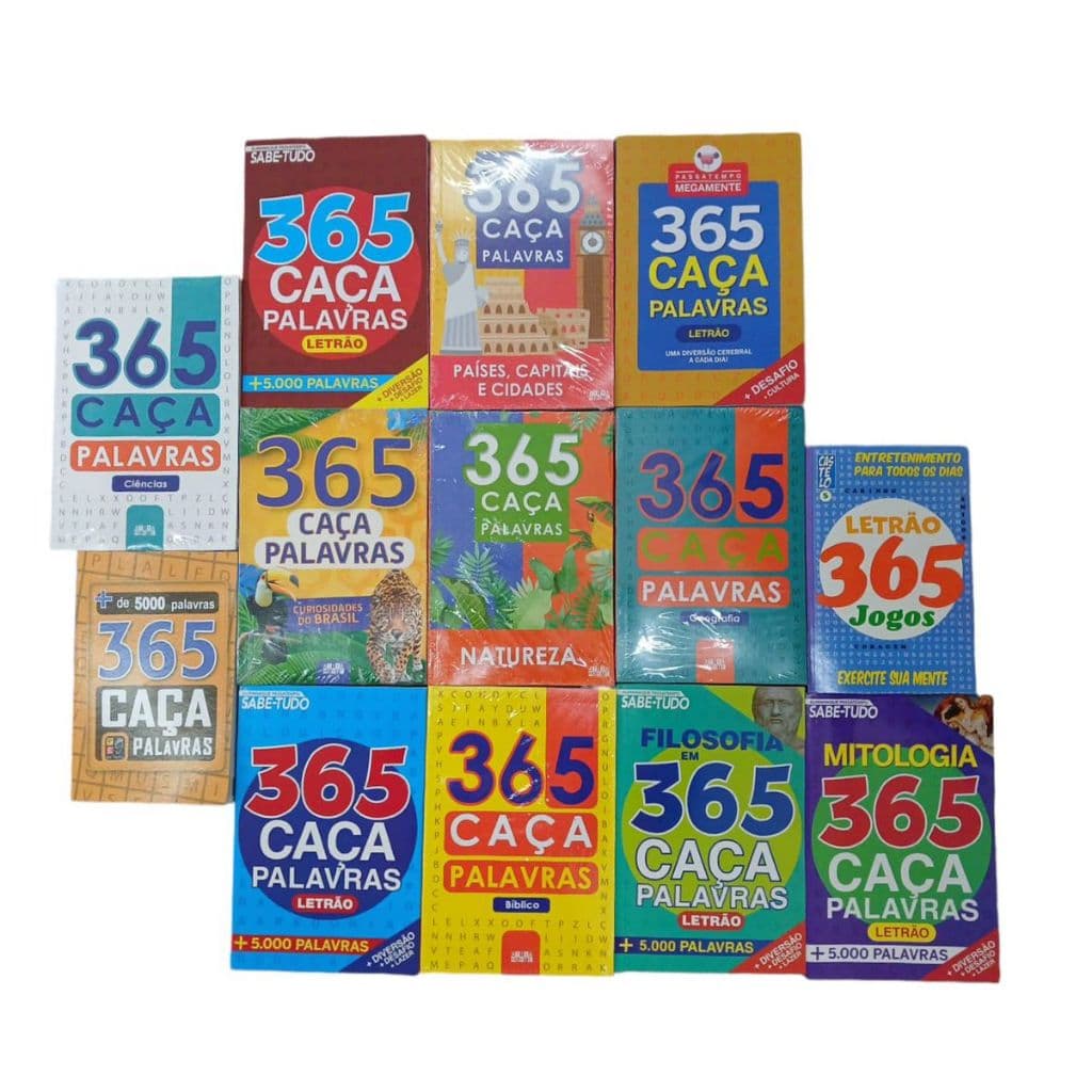 Caça palavras - Coleção com 4 modelos diferentes. Letra Grande