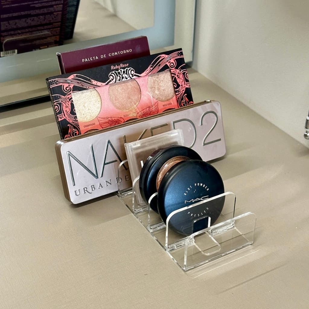 Organizador de Maquiagem Suporte para Paletas Sombras e Blush para Penteaderia em Acrlico