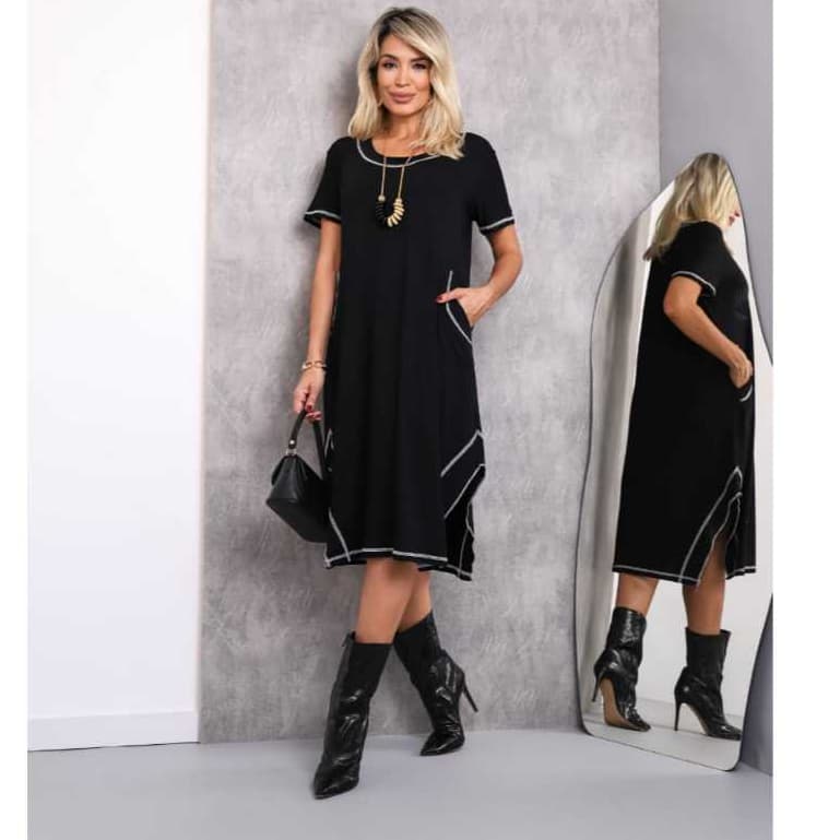 vestido MIDI bolso Moda Feminina Tendência evangélica casul confortavel elegante