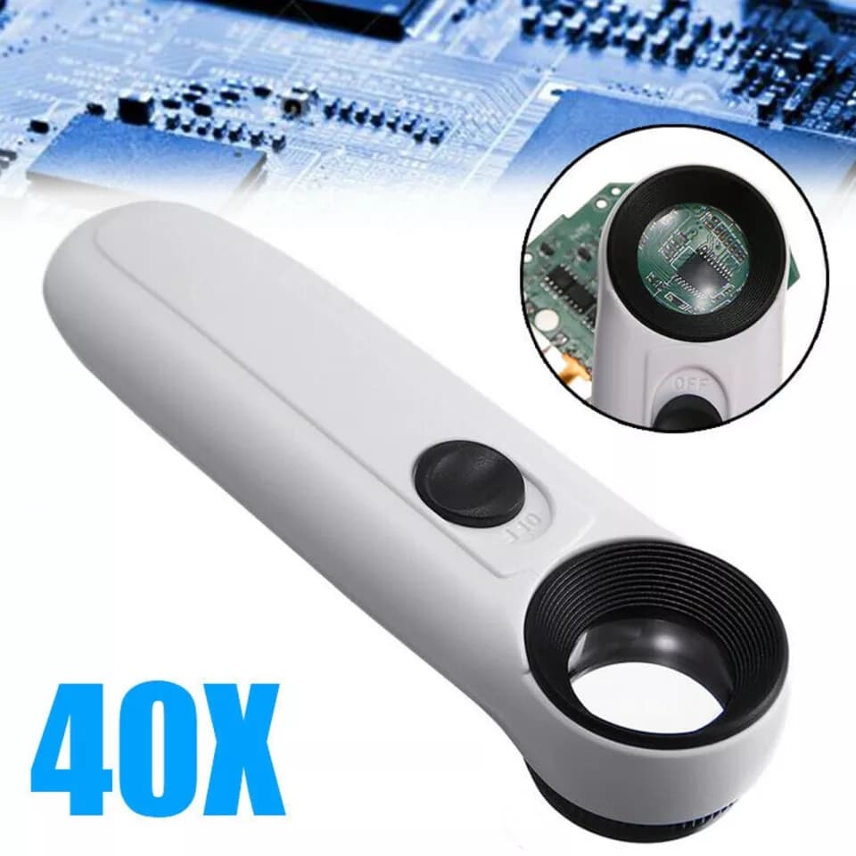 Lupa 40X Com 2 LED Luz Para Escritório Em Ferramenta Para Recupera Placa De Celular