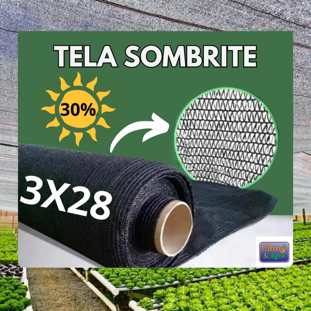 Tela Sombrite Preta 30%  - 3x28 metros.
