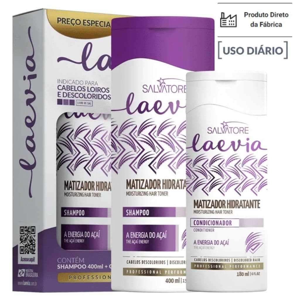 Kit Laevia Matizador shampoo 400ml + condicionador 180ml - Salvatore