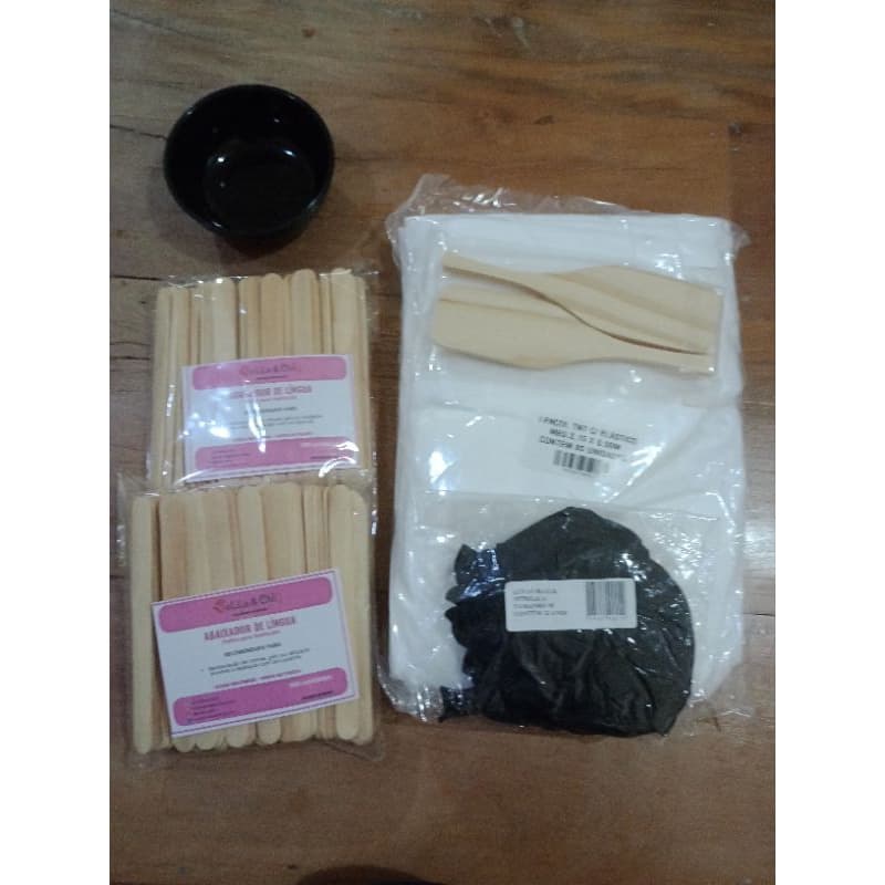 kits para depilação completo lençol de maca com elástico espátula de madeira tigela espátula para cera luvas