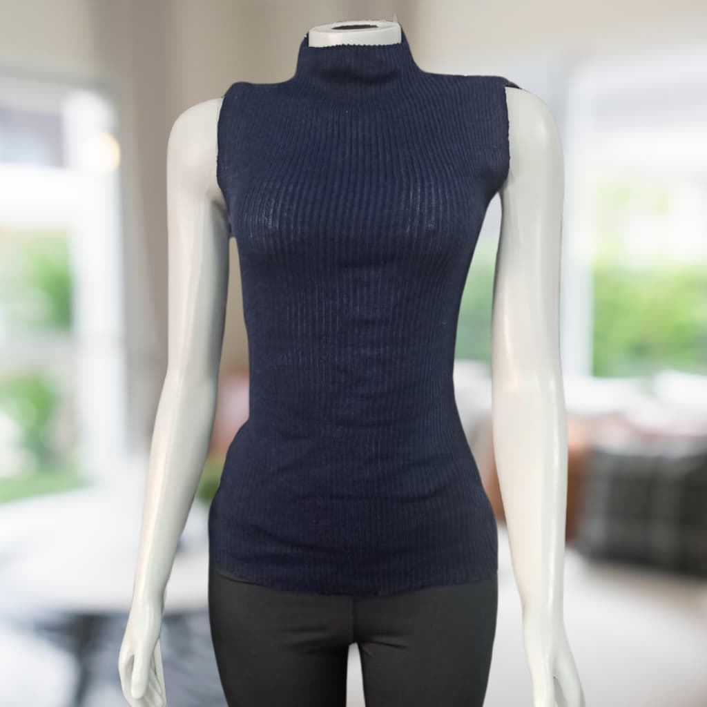 Tricot Garrafinha Blogueirinha Gola Alta / Regata Cacharrel Feminina Gola Alta Garrafinha Trico