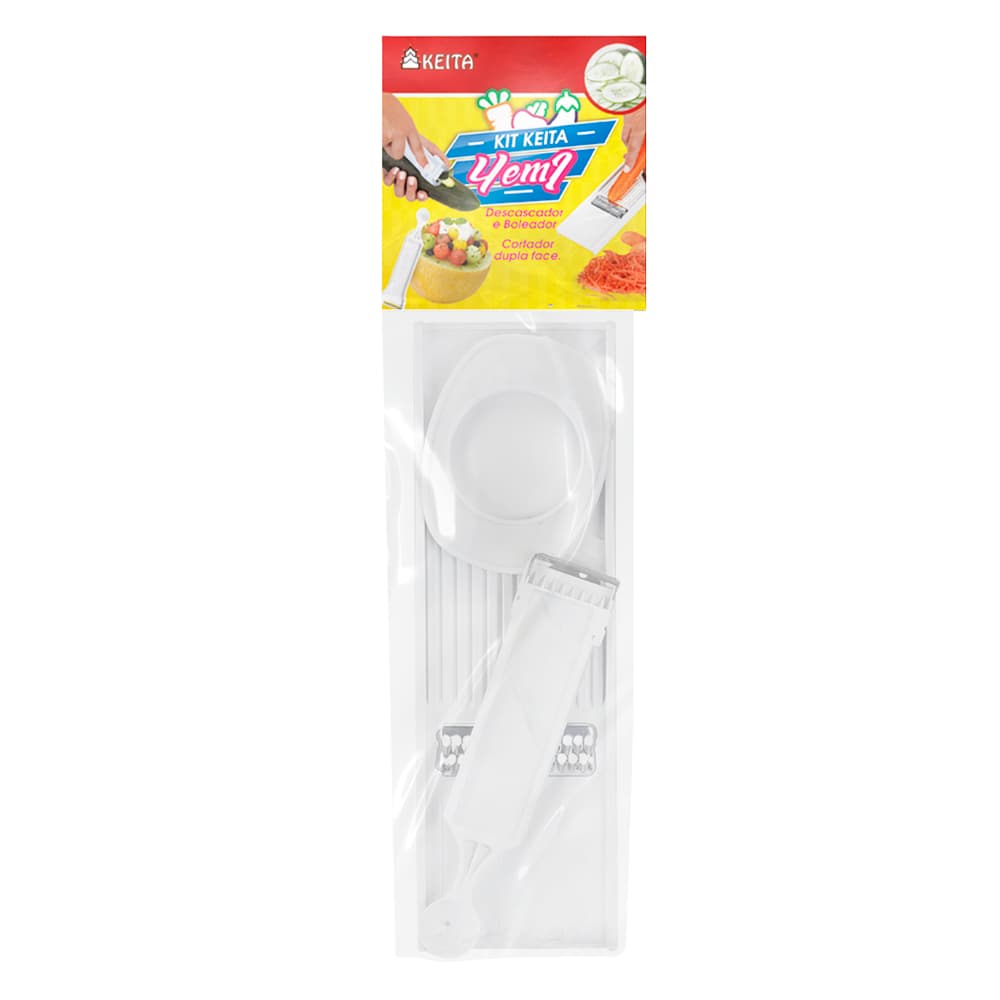 kit 4 Em 1 Descascador Ralador Cortador Boleador e Fatiador Multifuncional Cortador Legumes De Cozinha keita