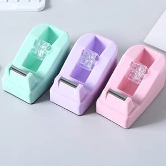 Suporte para Fita Adesiva DANTAS Durex + 2 Fitas Transparentes Dispenser de Fita Escritório Escolar Bancada