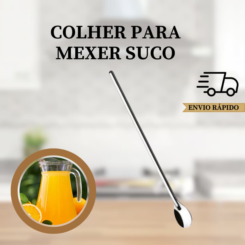 Colher Para Mexer Suco De Jarra Cabo Grande De Aço Inox  Bailarina Leite Copo Jarra Comprida Aço
