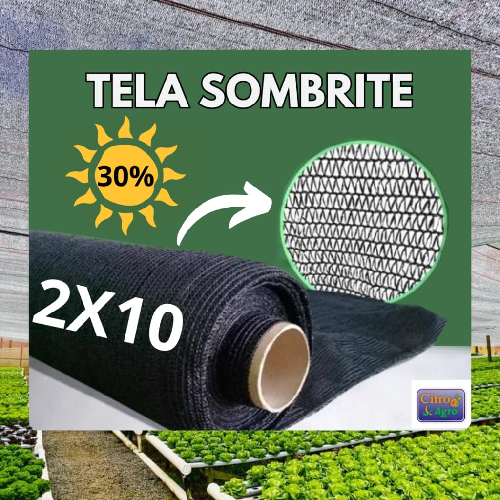 Tela Sombrite Preta 30%  - 2x10 metros.