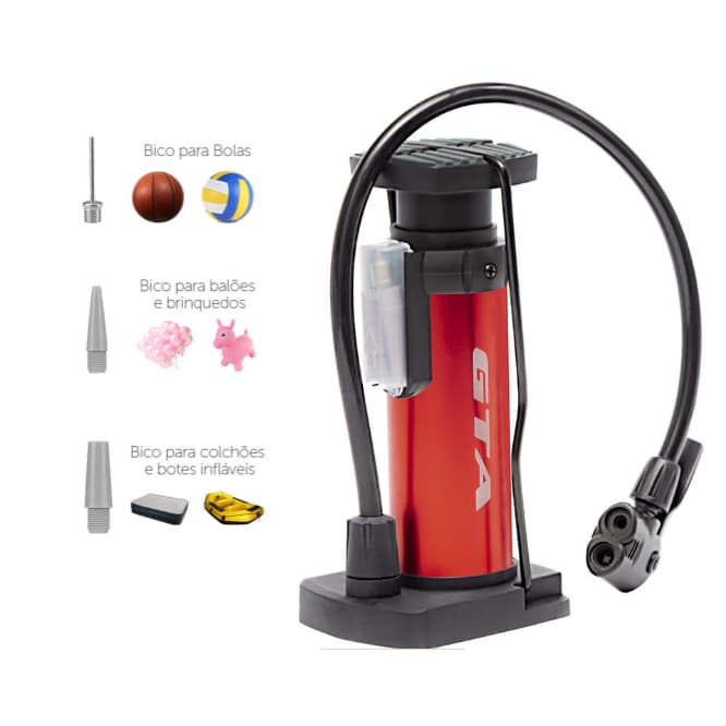 Bomba de Pé Portatil 80psi Para Uso em Bicicleta