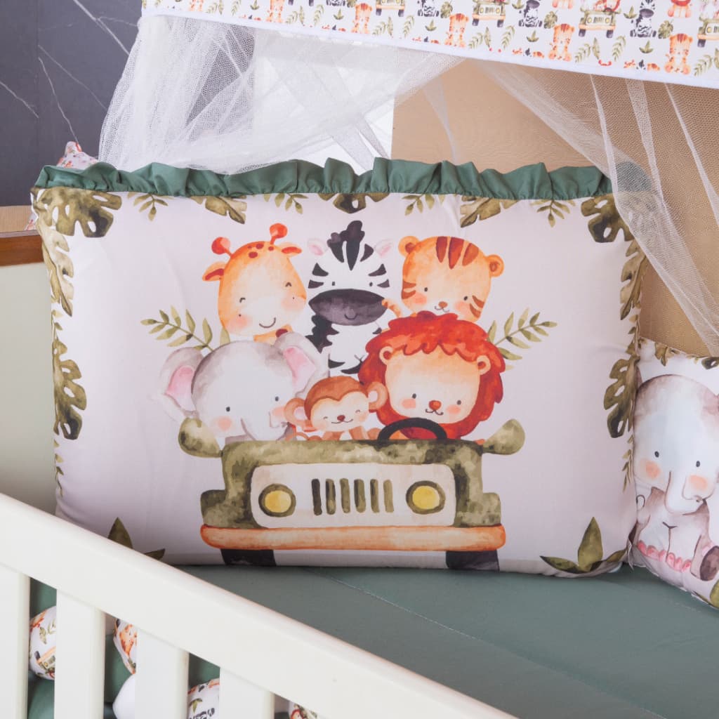 Kit Berço Americano 13 pcs para Bebê Menino Zoo