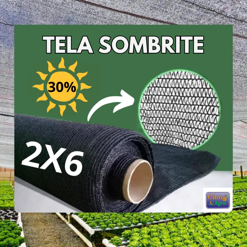 Tela Sombrite Preta 30% - 2x6 metros.