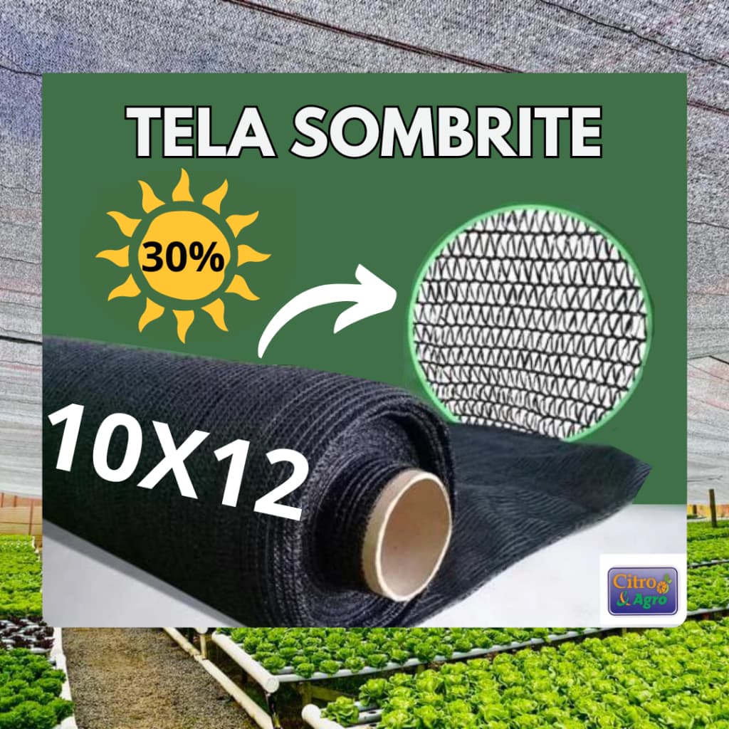 Tela Sombrite Preta 30% - 10x12 metros.