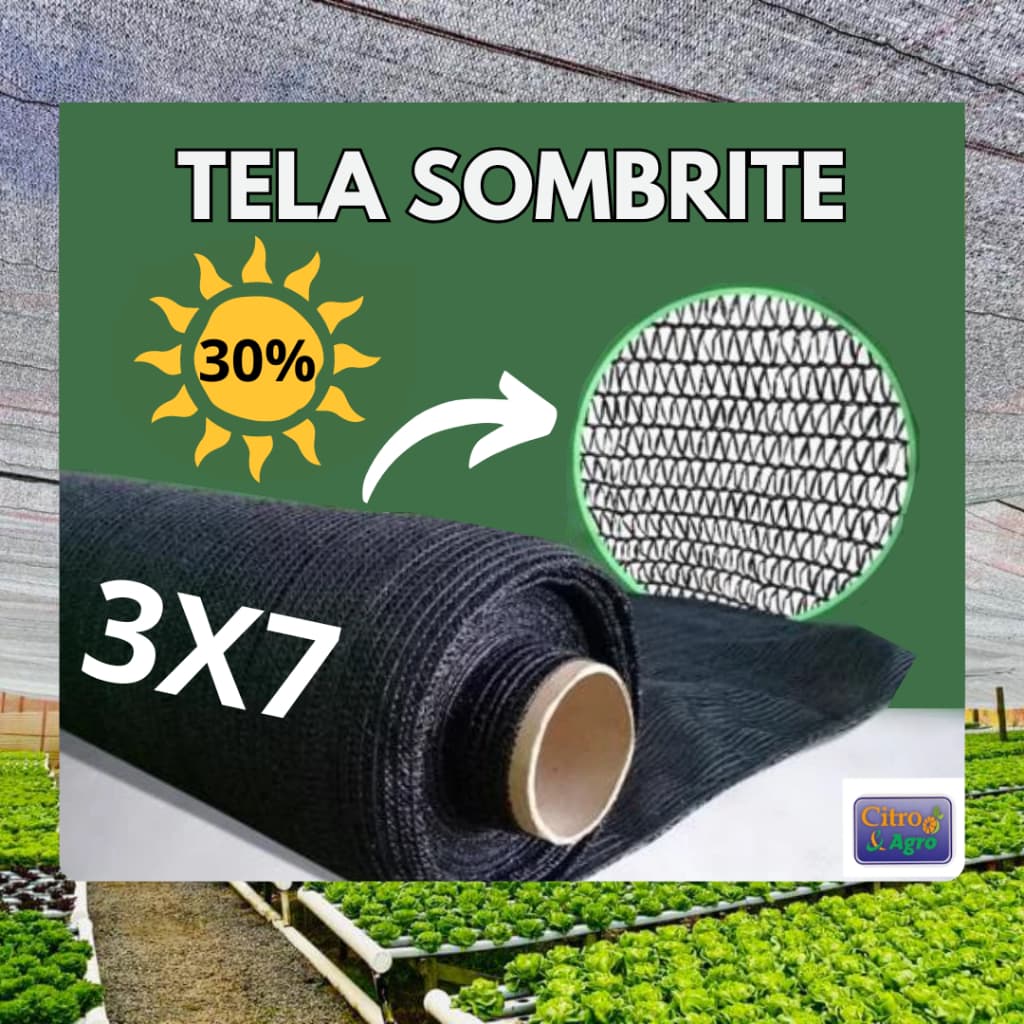 Tela Sombrite Preta 30% - 3x7 metros.