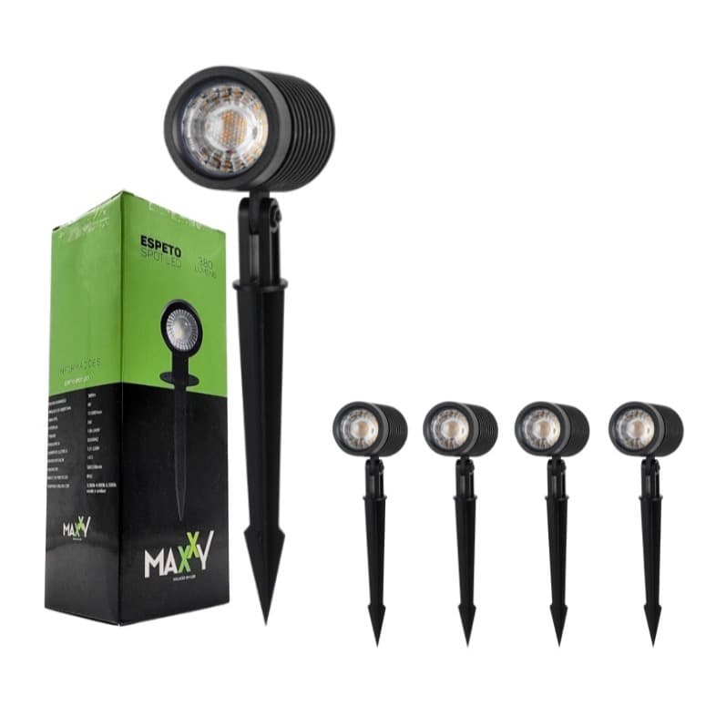 Kit 5 Espeto de Jardim 5w LED Projetor de luz Prova D'água Branco Frio 6500k