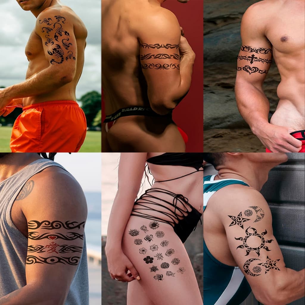 Tatuagem Temporária Tribal 19x9cm Unissex Masculina Feminina Fake Tattoo