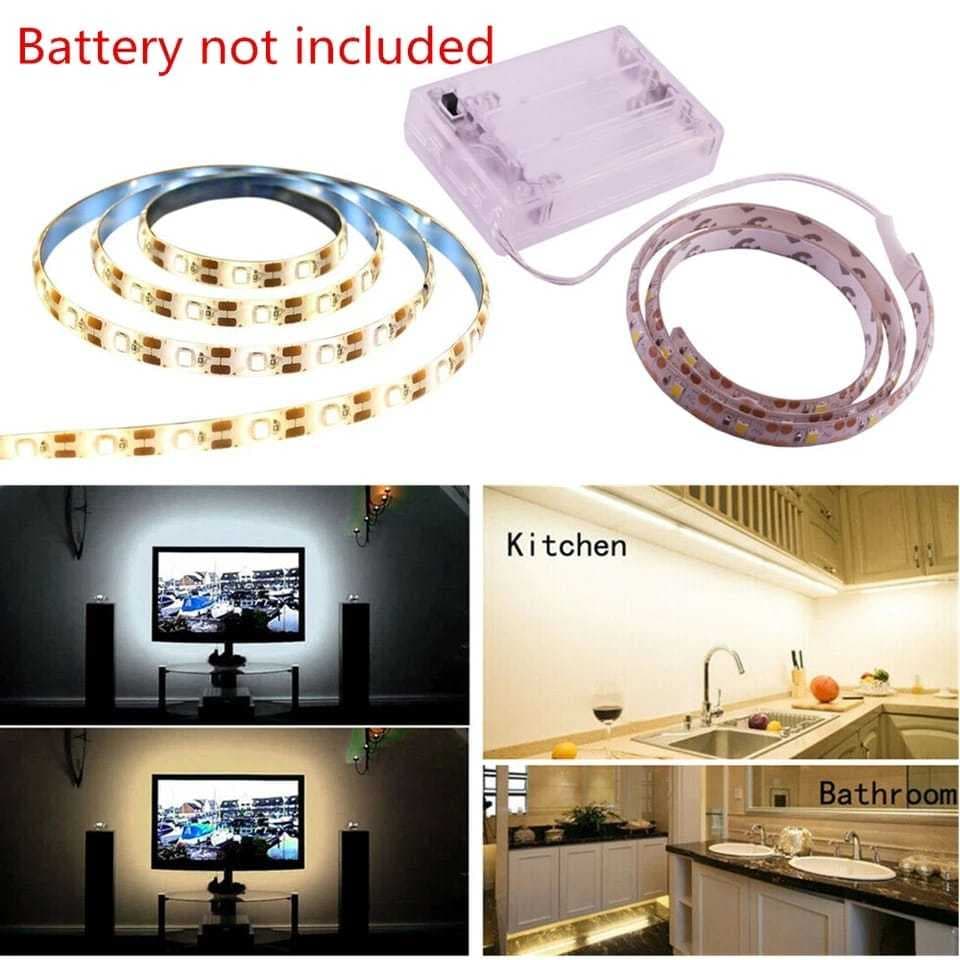 Fita de LED 2 Metro 120 Led De Pilha Branca / Amarela / Colorido iluminação Forte 7594 7595 7596