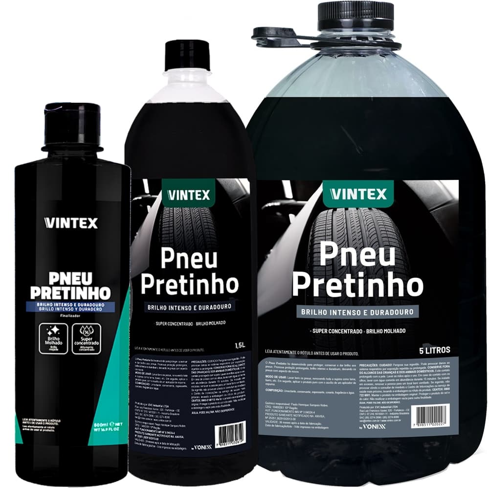 Pneu Pretinho Vintex Vonixx Abrilhantador Pneus Alto Brilho Rendimento Automotivo