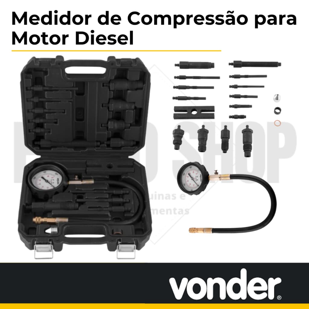 Medidor de compressão para motor diesel, VONDER