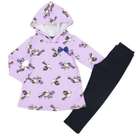 Conjunto De Moletinho Longo Infantil Pássaros tam. 06