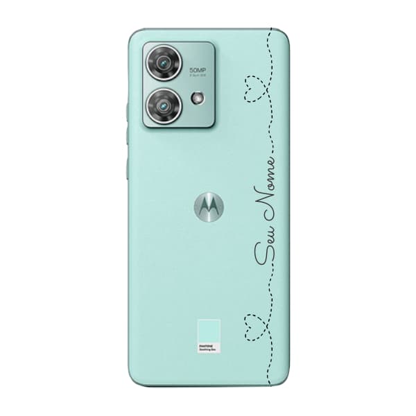 Capinha para Moto Edge 40 Neo Anti Impacto Personalizada - Nome na lateral e fundo transparente