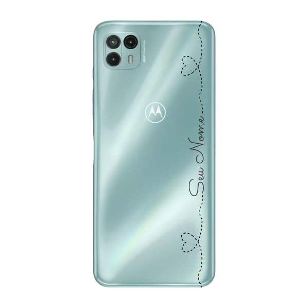 Capinha para Moto G50 5G Anti Impacto Personalizada - Nome na lateral e fundo transparente