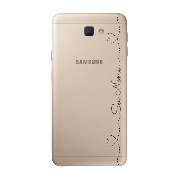 Capinha para Samsung J7 Prime 2 Anti Impacto Personalizada - Nome na lateral e fundo transparente