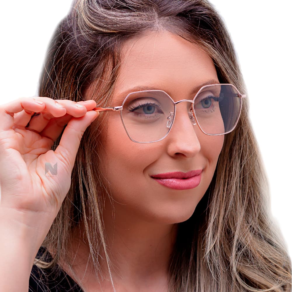 Armação de Óculos para Grau Hexagonal – Estilo Unissex Moderno e Elegante para Homens e Mulheres