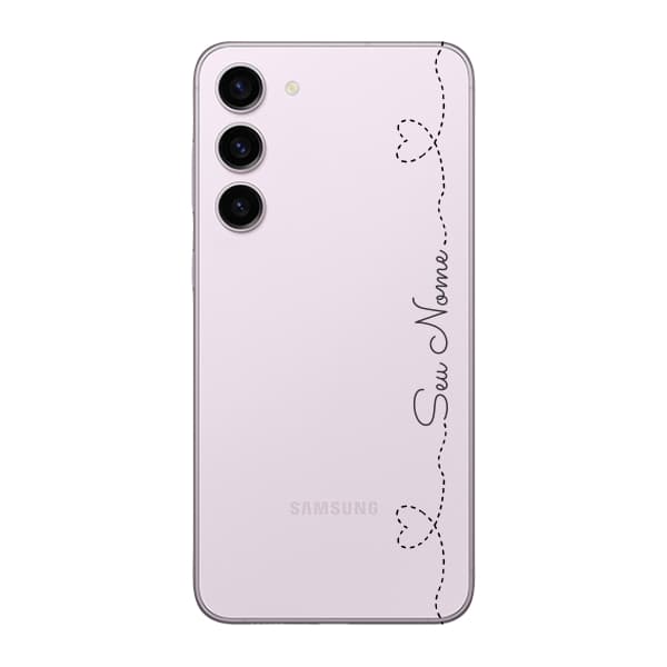 Capinha para Samsung S23 FE Anti Impacto Personalizada - Nome na lateral e fundo transparente