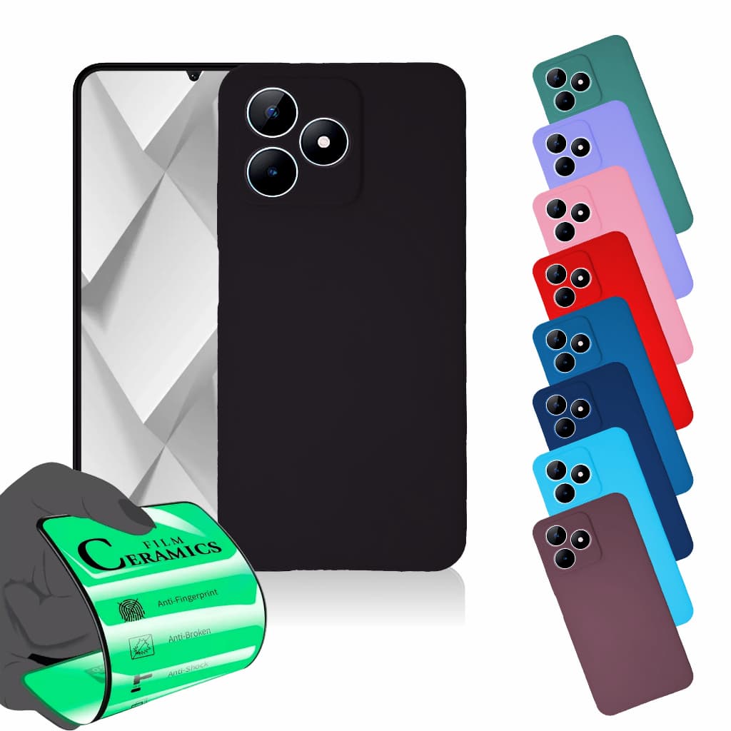 Capa Capinha Anti Shock Aveludada + Película Para Realme Note 50