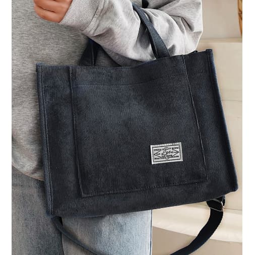 Bolsa Feminina Lona Tecido  Ombro Transversal Veludo Media Bolsa Quadrada 2 Alças Moda