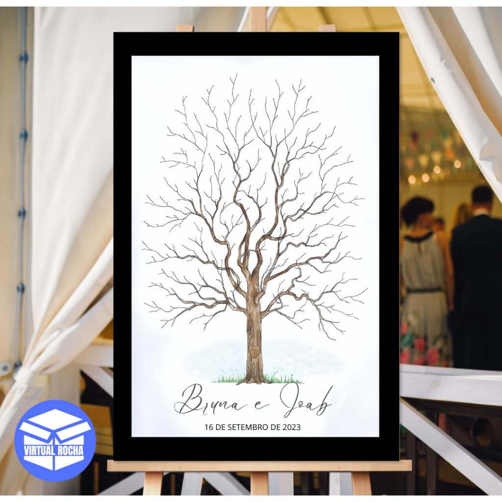 Quadro Placa Recepção De casamento Árvore
