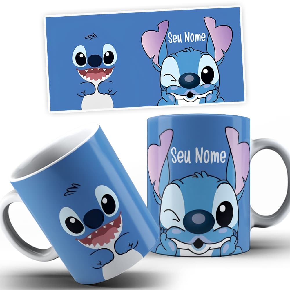 Caneca Personalizada Lilo e Stitch Com Nome