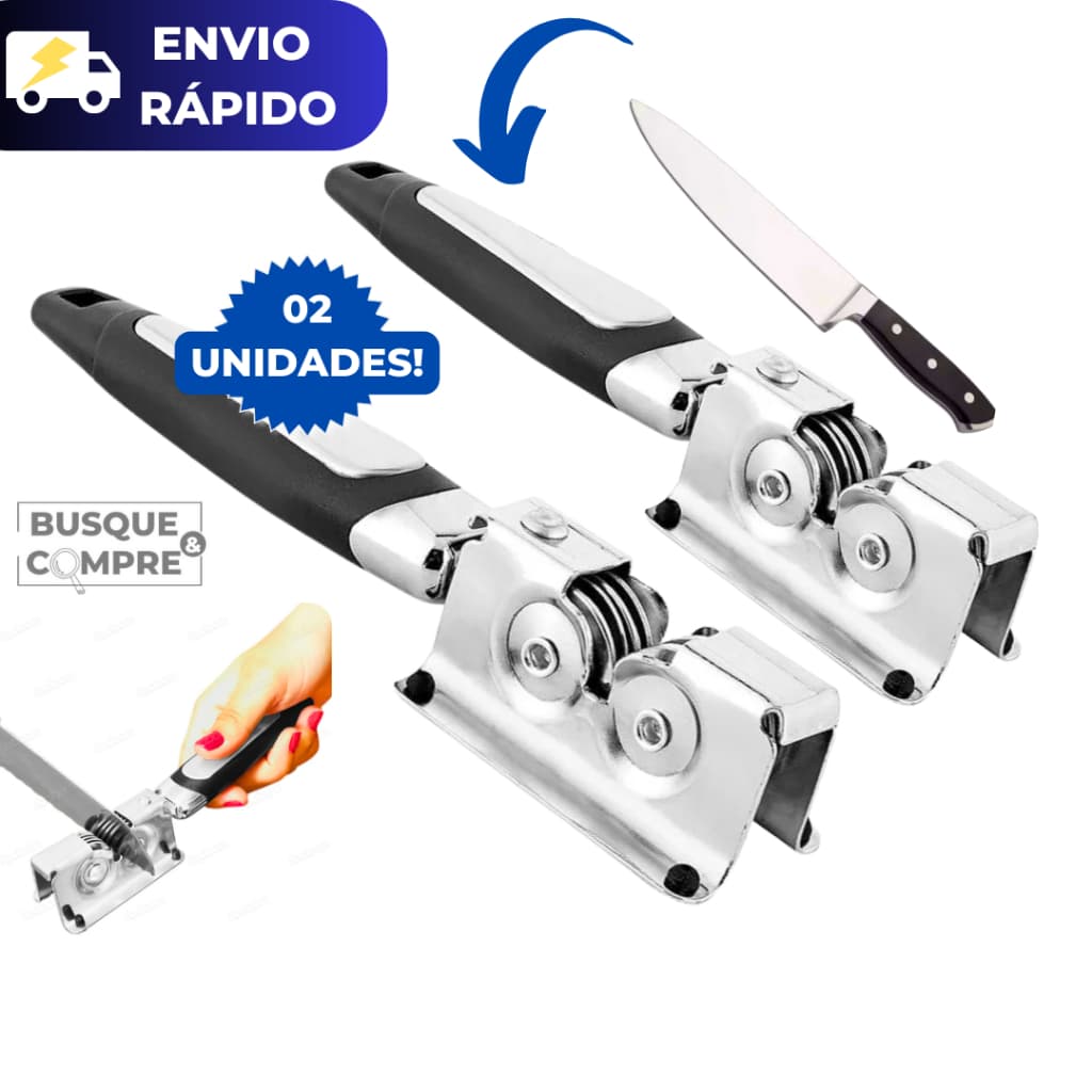2 Amolador de Faca Afiador para Cozinha Profissional de Aço Inox Facas Navalha Amoladores Afiadores