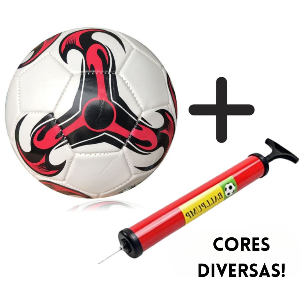 Bola de Futebol Com Bomba de Encher Tamanho 5 Oficial Campo Costurada