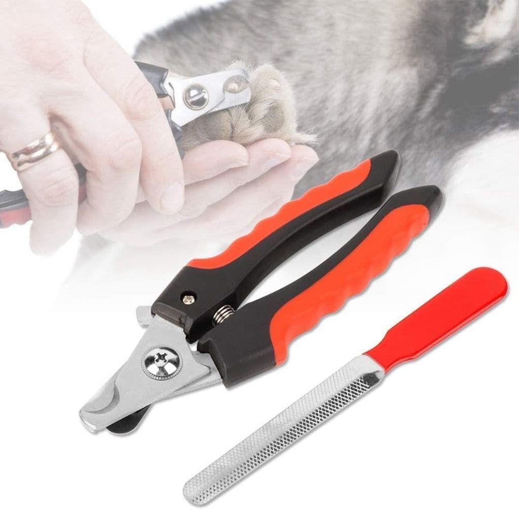 Kit Alicate Pet Tesoura Corte De Unhas Caes Gatos + Lixa Pet Porte Médio