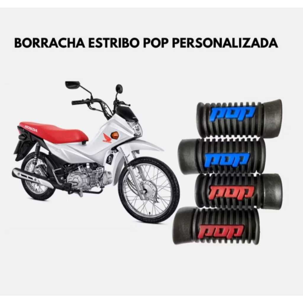Borracha Estribo POP 100 Pedal Pedaleira Dianteiro Para Moto