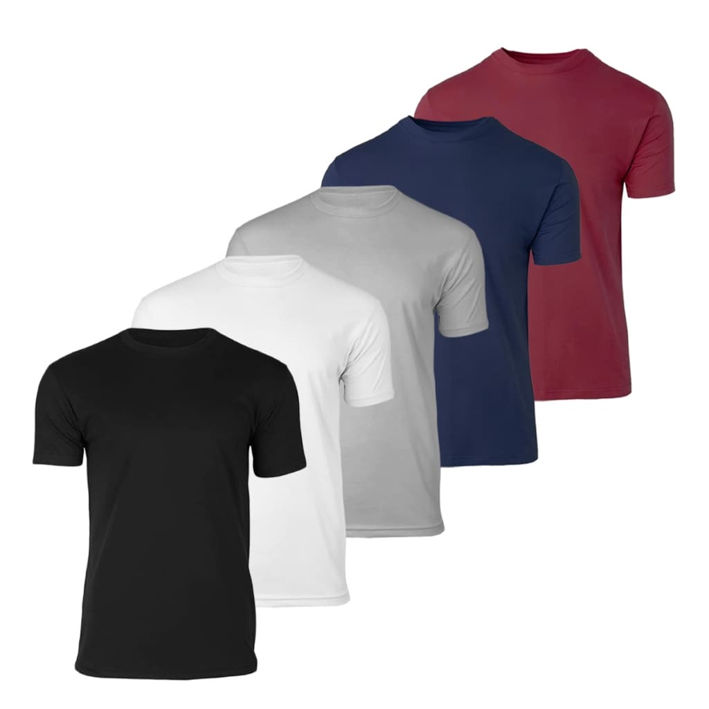 Kit 5 Camisetas Masculinas Básicas 100% Algodão Premium
