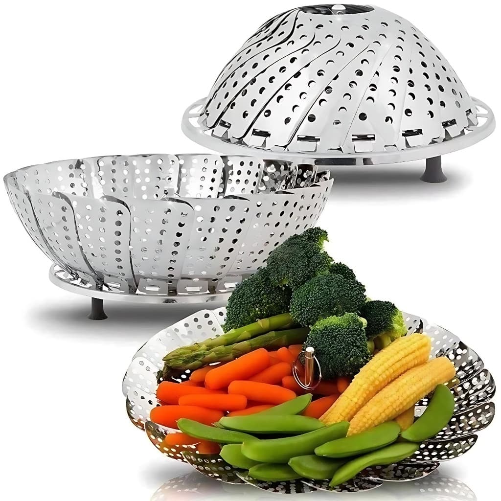 Cesto de Cozimento A Vapor Em Aço Inox Premium Cozinhar