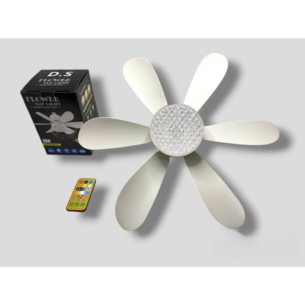 Ventilador de Teto Com Luz p/ Pequenos Espaços (6 Hélices) Controle Remoto Bivolt - BINGO