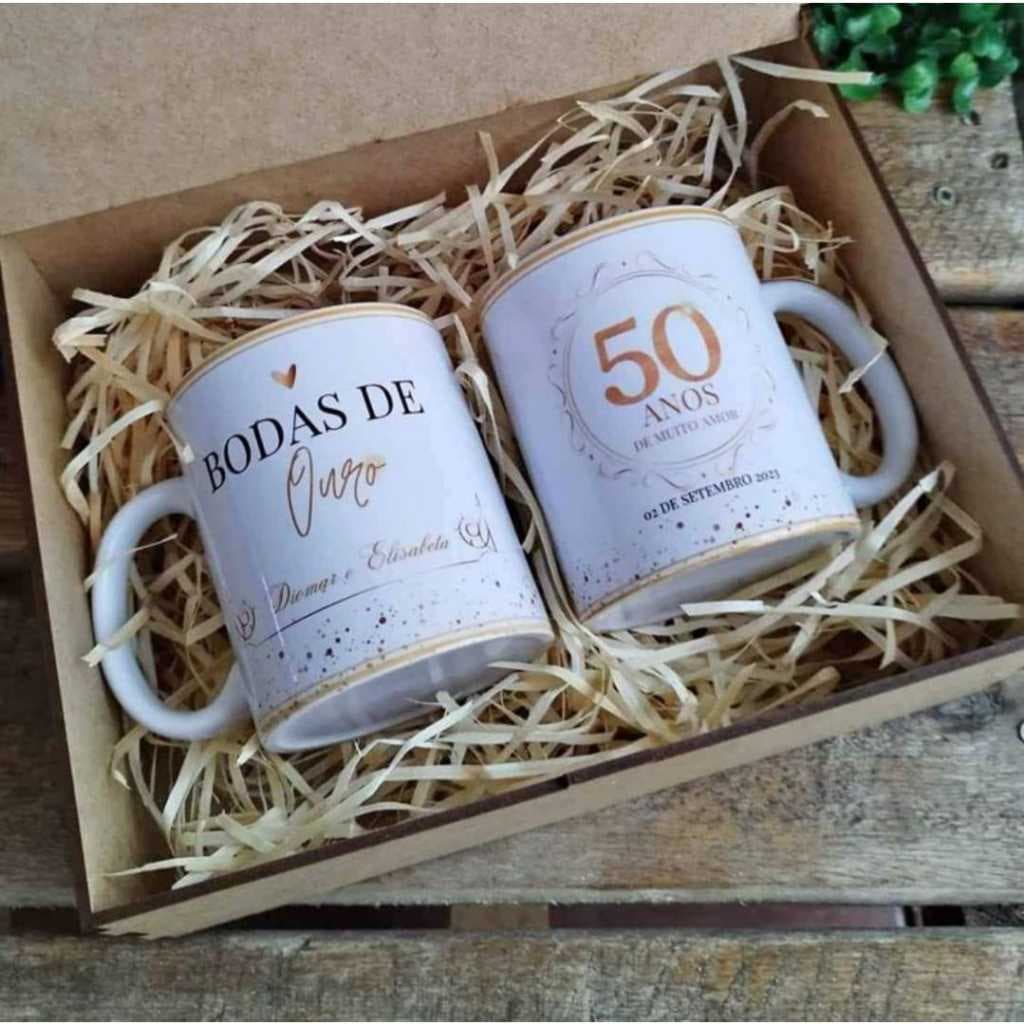 Caneca Personalizada Para Bodas De Ouro