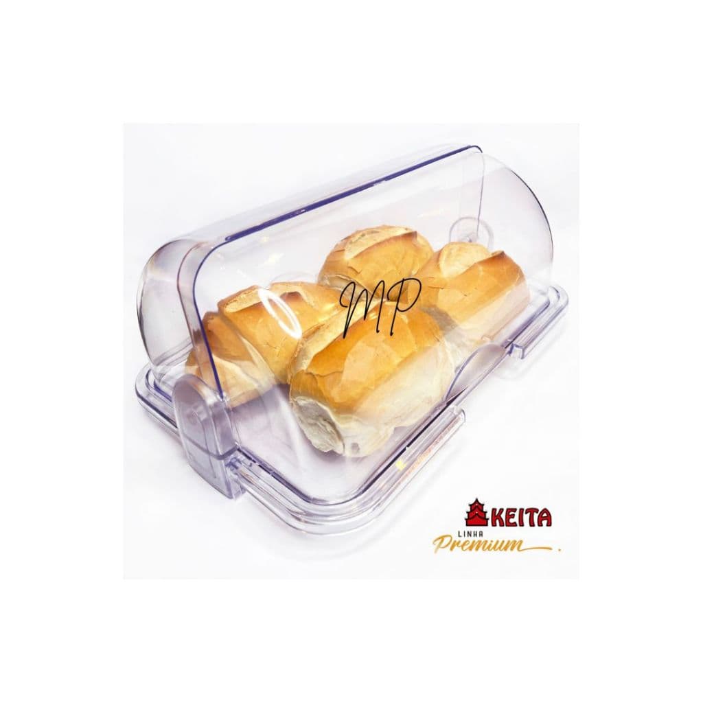 Porta Pão Acrílico 30cm Cristal Basculante Pães e Bolos Keita Premium - MP