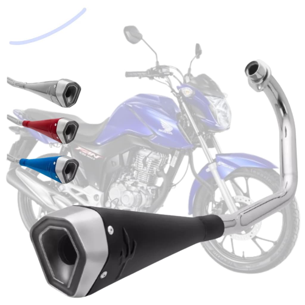 Escapamento Ponteira Serie S Curva Cromada Original Protork Lançamento CG Fan e Start160 2016 a 2024