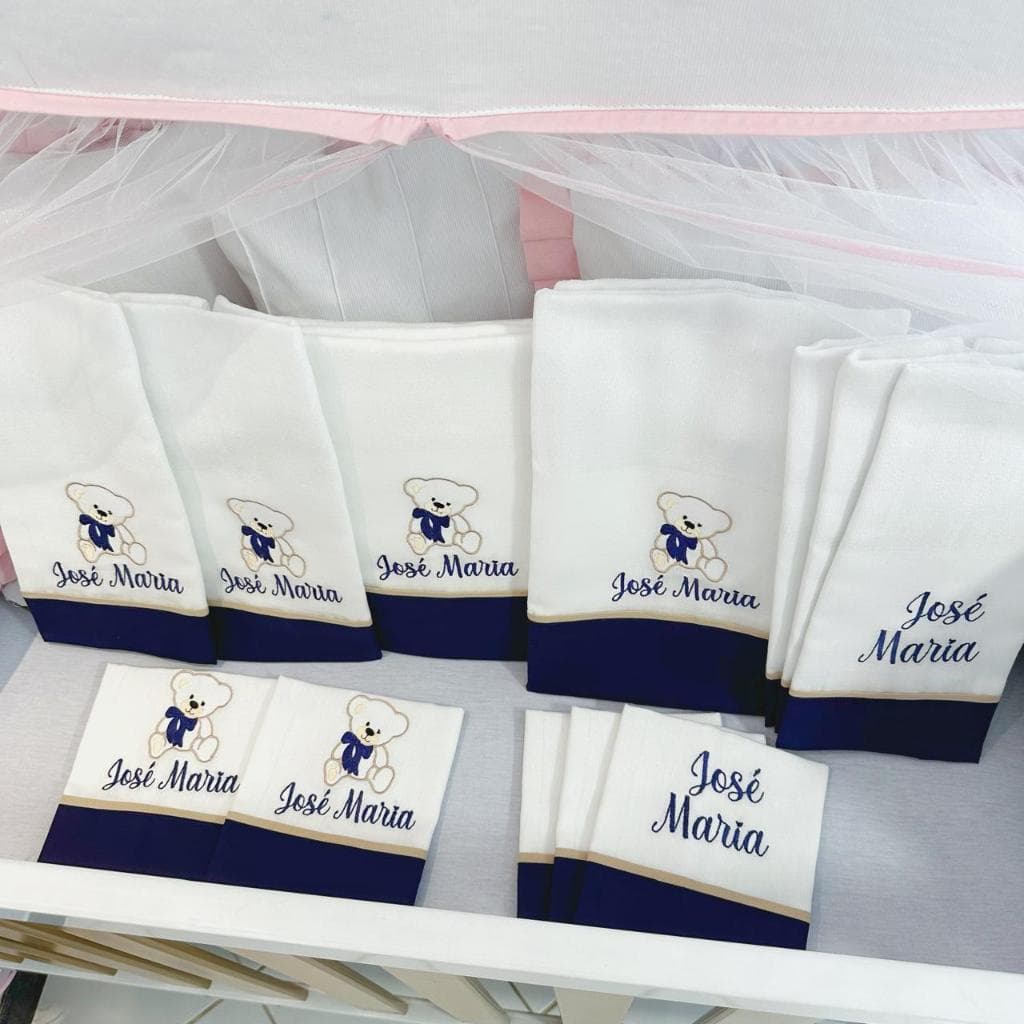 Fraldas personalizadas com o nome da sua bebê MENINO - 12 fraldas - toalha, ombro, boca, cueiro
