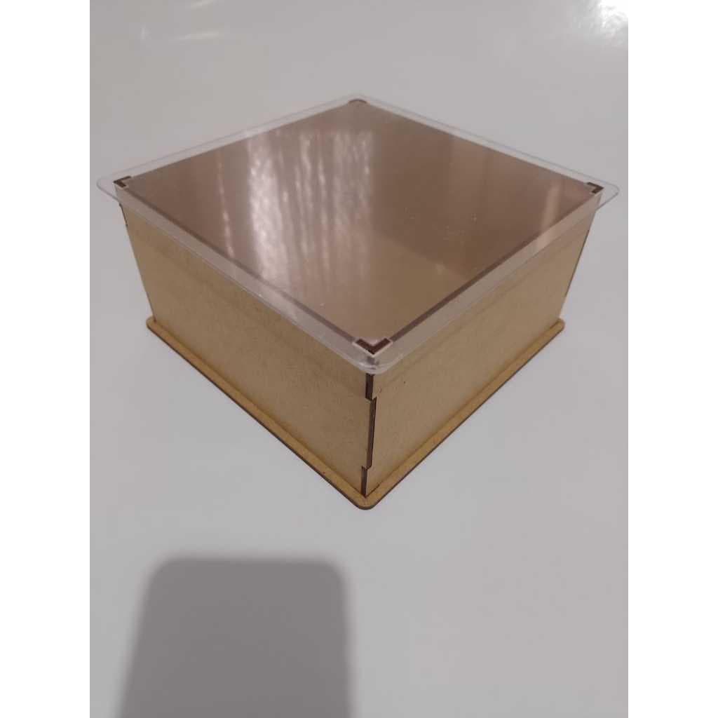 KIT de 10 caixas tampa transparente e MDF .