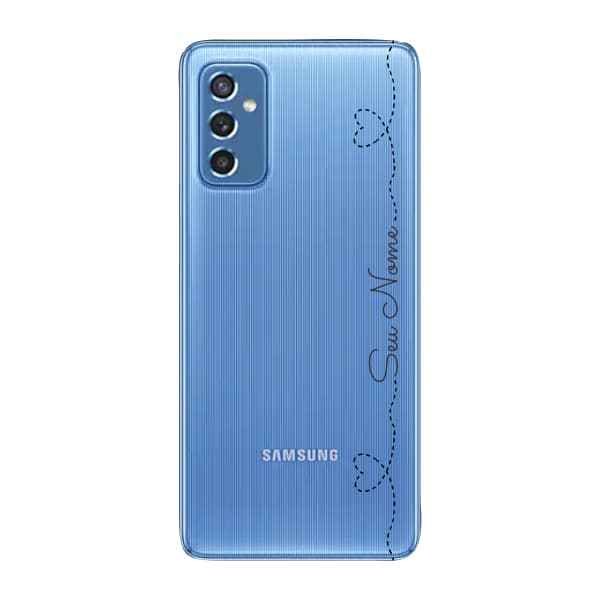 Capinha para Samsung M52 5G Anti Impacto Personalizada - Nome na lateral e fundo transparente