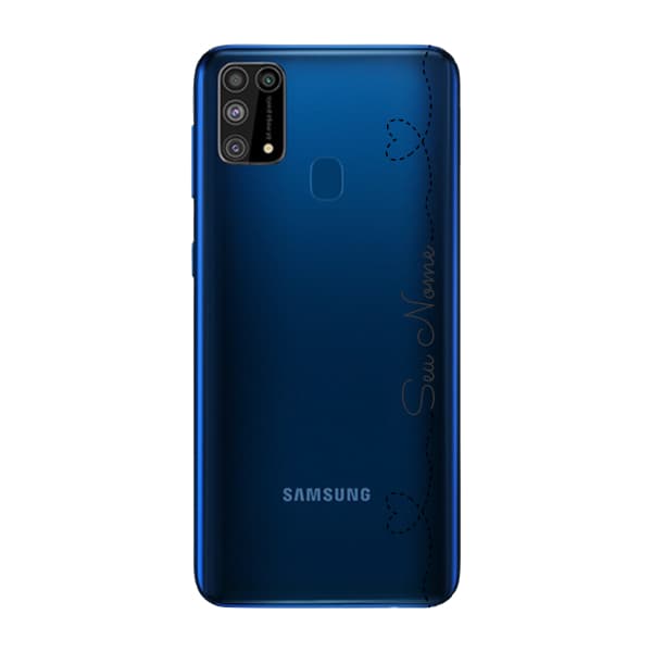 Capinha para Samsung M21s Anti Impacto Personalizada - Nome na lateral e fundo transparente