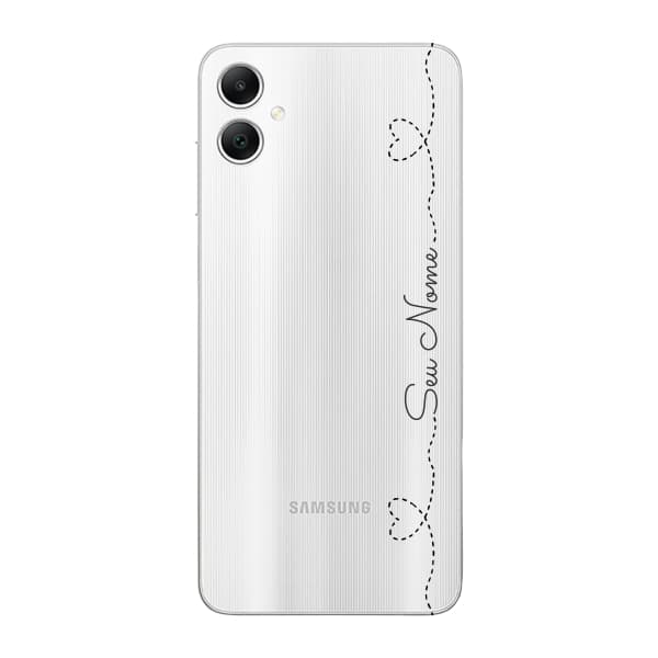 Capinha para Samsung A05 Anti Impacto Personalizada - Nome na lateral e fundo transparente