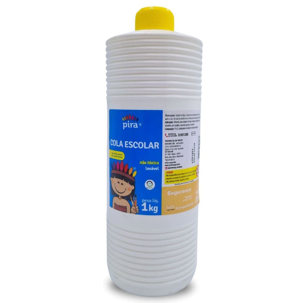 Cola Branca Liquida Multiuso Escolar 1kg Lavável Não Toxica